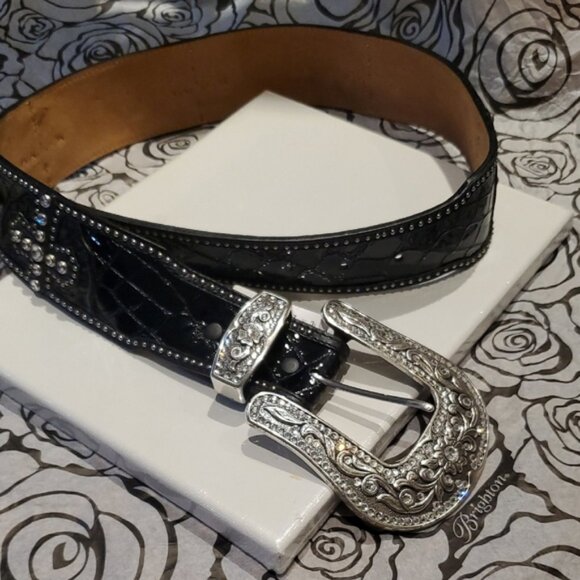 Black Leather Belt with Silver Buckle main image 8